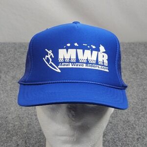 Maui Wave Riders Hat Surf Cap Mens OSFM Blue Mesh Snapback Skater Hawaii Beach